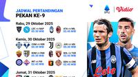 Jadwal Lengkap Serie A 2025/26 Pekan ke-9, Tayang Eksklusif di Vidio